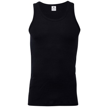 Dovre Rib Singlet Sort økologisk bomuld Large Herre