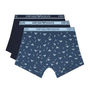 Emporio Armani Armani Logo Boxer With Long Leg 3P Marine/Blå bomuld X-Large Herre
