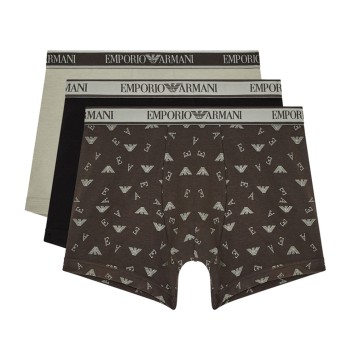 Emporio Armani Armani Logo Boxer With Long Leg 3P Flerfarvet bomuld Medium Herre
