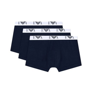 Emporio Armani Armani Stretch Jersey Boxer With Logo 3P Marineblå bomuld X-Large Herre