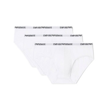 Emporio Armani Armani Stretch Jersey Briefs 3P Hvid bomuld Large Herre