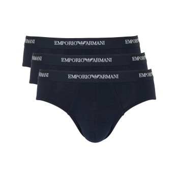 Emporio Armani Armani Stretch Jersey Briefs 3P Marineblå bomuld Small Herre