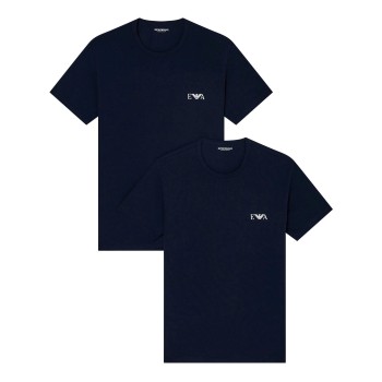 Emporio Armani Armani Stretch Jersey Fitted T-Shirts 2P Marineblå bomuld Large Herre