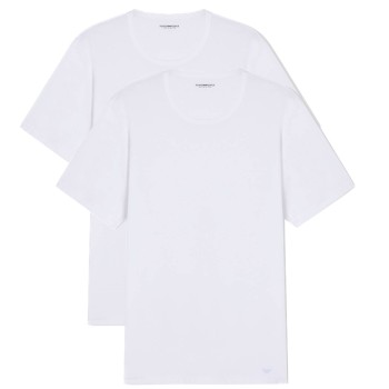 Emporio Armani Armani Stretch Jersey Loungewear T-Shirts 2P Hvid bomuld Small Herre