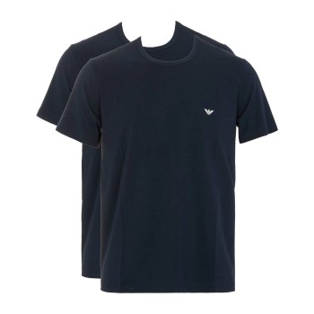 Emporio Armani Armani Stretch Jersey Loungewear T-Shirts 2P Marineblå bomuld Medium Herre