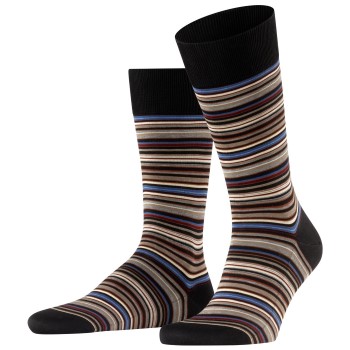 Falke Strømper Microblock Socks Sort stribet bomuld Str 45/46 Herre