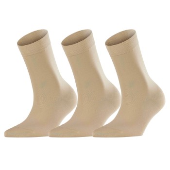 Falke Strømper 3P Women Cotton Touch Beige Str 35/38 Dame