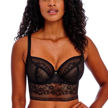 Freya BH Sydnie Underwired Longline Bra Sort E 85 Dame