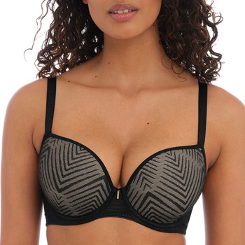 Freya BH Tailored Uw Moulded Plunge T-Shirt Bra Sort E 65 Dame