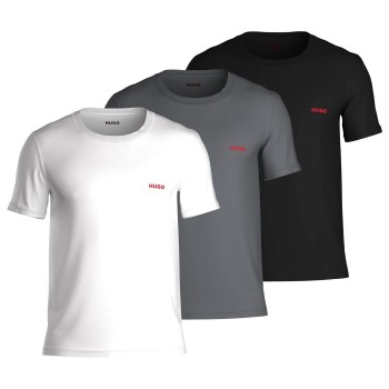 HUGO 3P Triplet T-Shirt Grå/Sort bomuld Large Herre