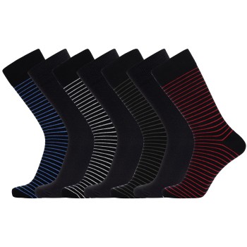 JBS Strømper 7P Bamboo Socks Sort stribet Str 41/44