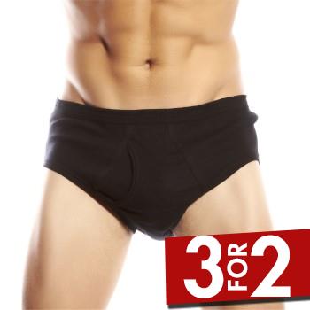 JBS Basic Fly Brief Sort bomuld 3XL Herre