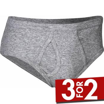 JBS Basic Fly Brief Grå bomuld 3XL Herre