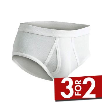 JBS Brief With Fly Light Hvid bomuld XX-Large Herre
