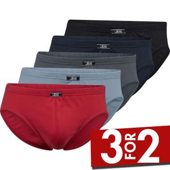 JBS 5P Organic Cotton Mini Slip Brief Sort/Rød økologisk bomuld X-Large Herre