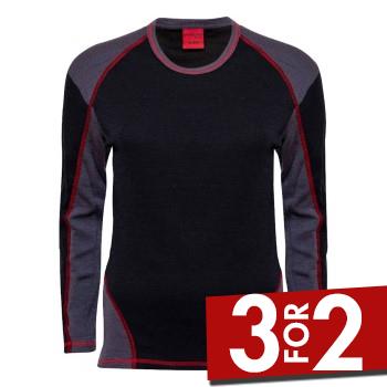 JBS Proactive Shirt Long Sleeve 414-14 Sort/Rød Small Herre