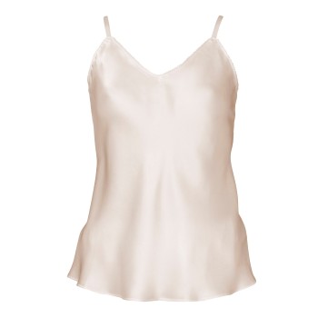 Lady Avenue Pure Silk Camisole With Cording Champagne silke Small Dame