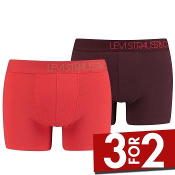 Levis 2P Base Boomer Piquee Boxer Rød bomuld X-Large Herre