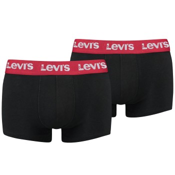 Levis 2P Base Trunk Sort/Rød bomuld Medium Herre