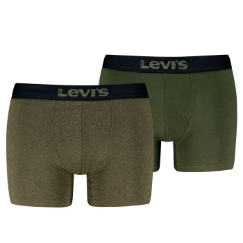 Levis 2P Men Optical Illussion Boxer Brief Khaki bomuld Small Herre