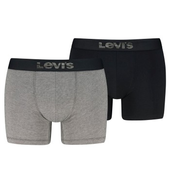 Levis 2P Men Optical Illussion Boxer Brief Grå/Sort bomuld X-Large Herre