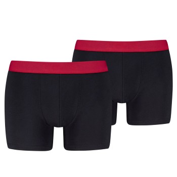 Levis 2P Men Twill Boxer Brief Rød/Sort bomuld Small Herre