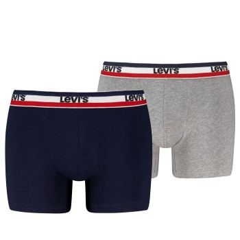 Levis 2P Sportswear Logo Base Boxer Blå/Grå bomuld X-Large Herre