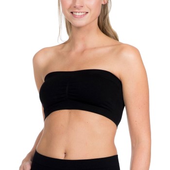 Magic BH Bandeau Push Up Bra Sort nylon Large Dame