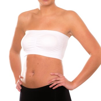 Magic BH Bandeau Push Up Bra Hvid nylon Medium Dame
