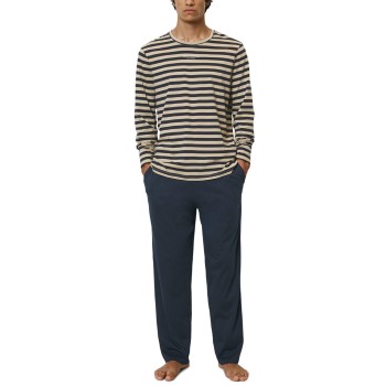 Marc O’Polo Marc O Polo Men Long Pyjama Set Beige/marine bomuld Small Herre