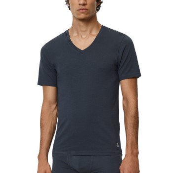 Marc O’Polo Marc O Polo Men V-Neck Shirts 2P Marineblå bomuld Medium Herre