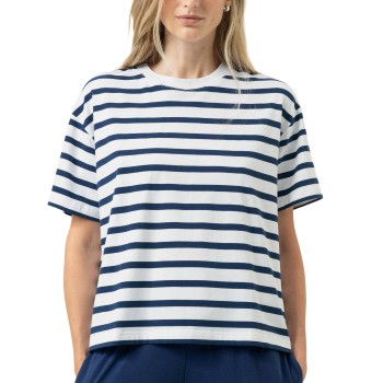Mey Breezy Stripes T-Shirt Hvid/Marine bomuld X-Large Dame