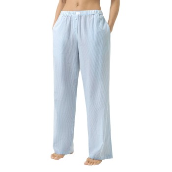Mey Cotton Stripes Lounge Pants Hvid/Lyseblå bomuld Large Dame
