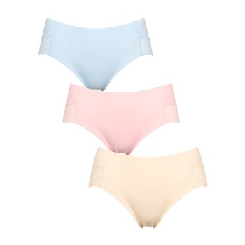 Missya Trusser 3P Seamless Tai W Lace Flerfarvet Large Dame