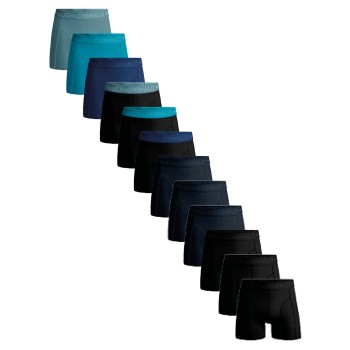 Muchachomalo 12P Cotton Boxers Sort/Blå bomuld Small Herre
