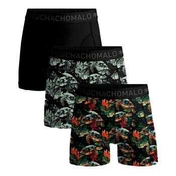 Muchachomalo 3P Cotton Stretch Boxer Sort/Grøn bomuld Medium Herre
