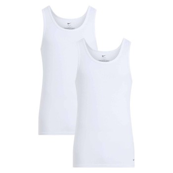 Nike 2P Essential Cotton Tank Top Hvid bomuld Large Herre