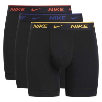 Nike 6P Everyday Essentials Cotton Stretch Boxer Sort/Gul bomuld Medium Herre