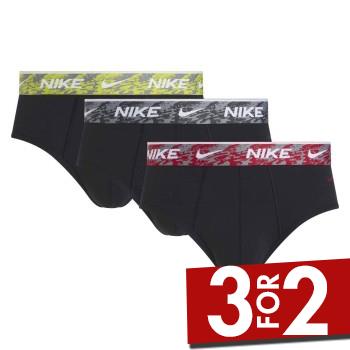 Nike 3P Everyday Essentials Cotton Stretch Hip Brief Rød/Grå bomuld X-Large Herre
