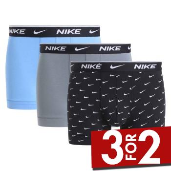 Nike 3P Everyday Essentials Cotton Stretch Trunk Blå/Grå bomuld Large Herre