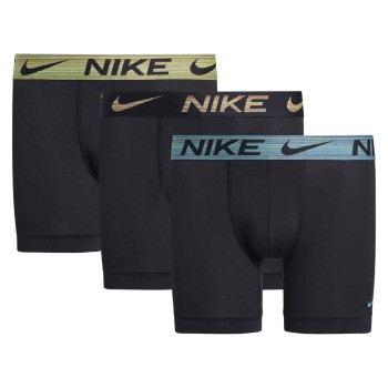 Nike 3P Everyday Essentials Micro Boxer Brief Sort/Gul polyester Small Herre