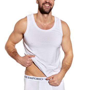 Panos Emporio Bamboo Tank Top Hvid Small Herre