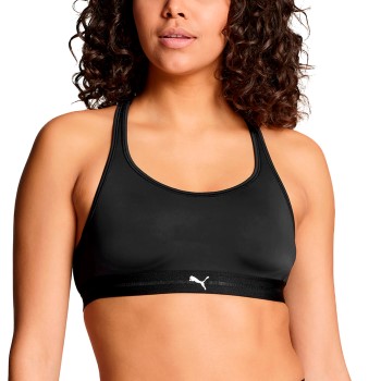 Puma BH Crossback Padded Sporty Top Sort polyamid Large Dame