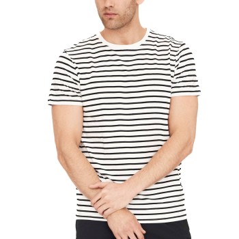 Resteröds Bamboo Crew Neck Sort stribet 2XL Herre