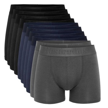 Resteröds 10P Gunnar Cotton Boxer Flerfarvet økologisk bomuld Small Herre
