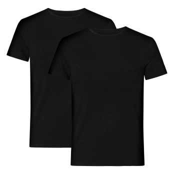 Resteröds 2P Organic Cotton Crew Neck Sort økologisk bomuld Small Herre