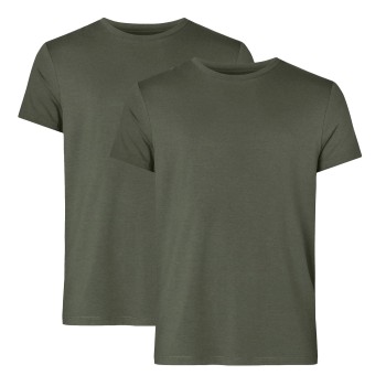 Resteröds 2P Organic Cotton Crew Neck Mørkgrøn  økologisk bomuld Medium Herre