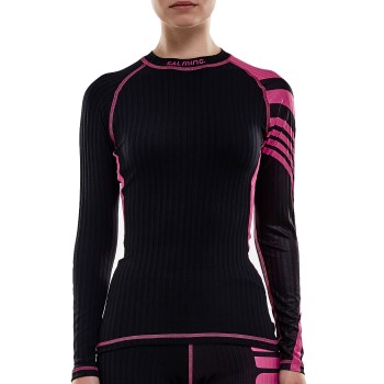 Salming Baselayer LS Tee Women Sort/Rosa polyester Medium Dame