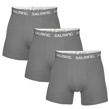 Salming 3P Cotton Boxers With Logo Grå bomuld Large Herre