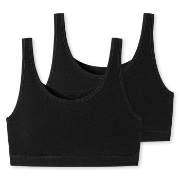 Schiesser BH 2P 95-5 Organic Cotton Bustier Top Sort bomuld 36 Dame
